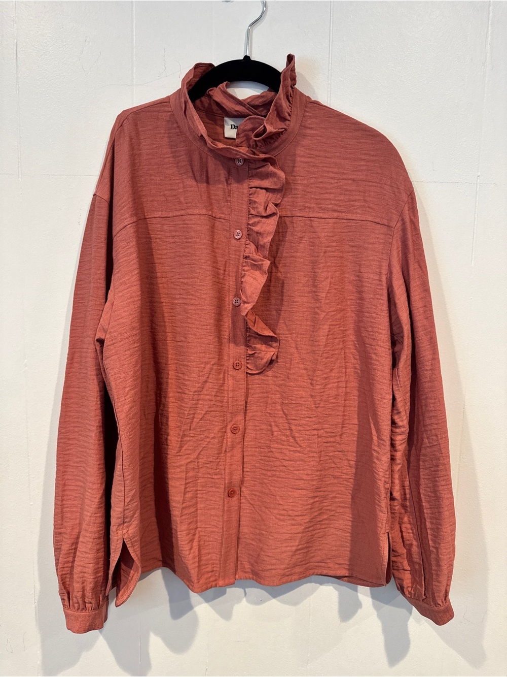 NWT Darling Ruffle Button-Front Women's  peasant- style Top